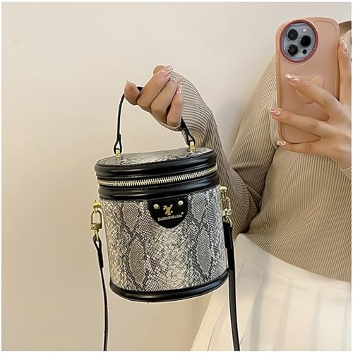 Bolso Cilíndrico Retro de Lona para Mujer miniatura 2