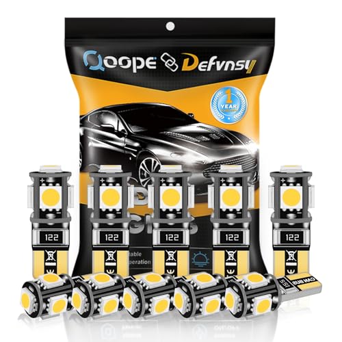 Defvnsy Pack de 10 ampoules LED blanches W5W T10 24V CANBUS Error Free 168 501 2825 Super Bright...