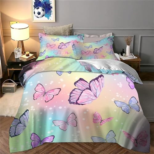 Housse couette 3D hypoallergique parure lit microfibre douce