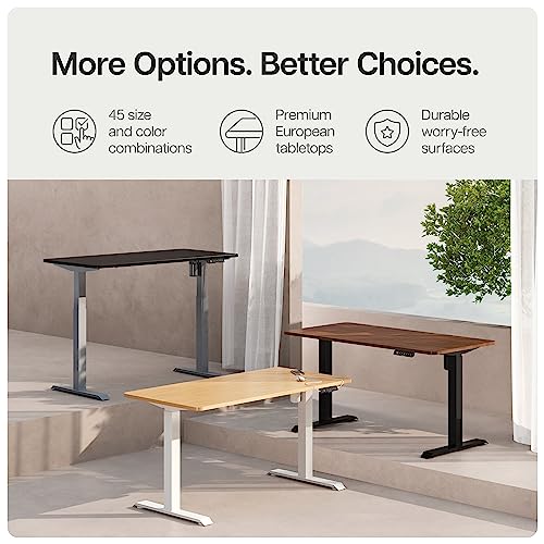 Image of Desktronic Height-Adjustable Desk 140 x 70 cm - Sturdy Desk Height Adjustable Electric - Standing Desk with Touchscreen and Integrated Charging Plugs