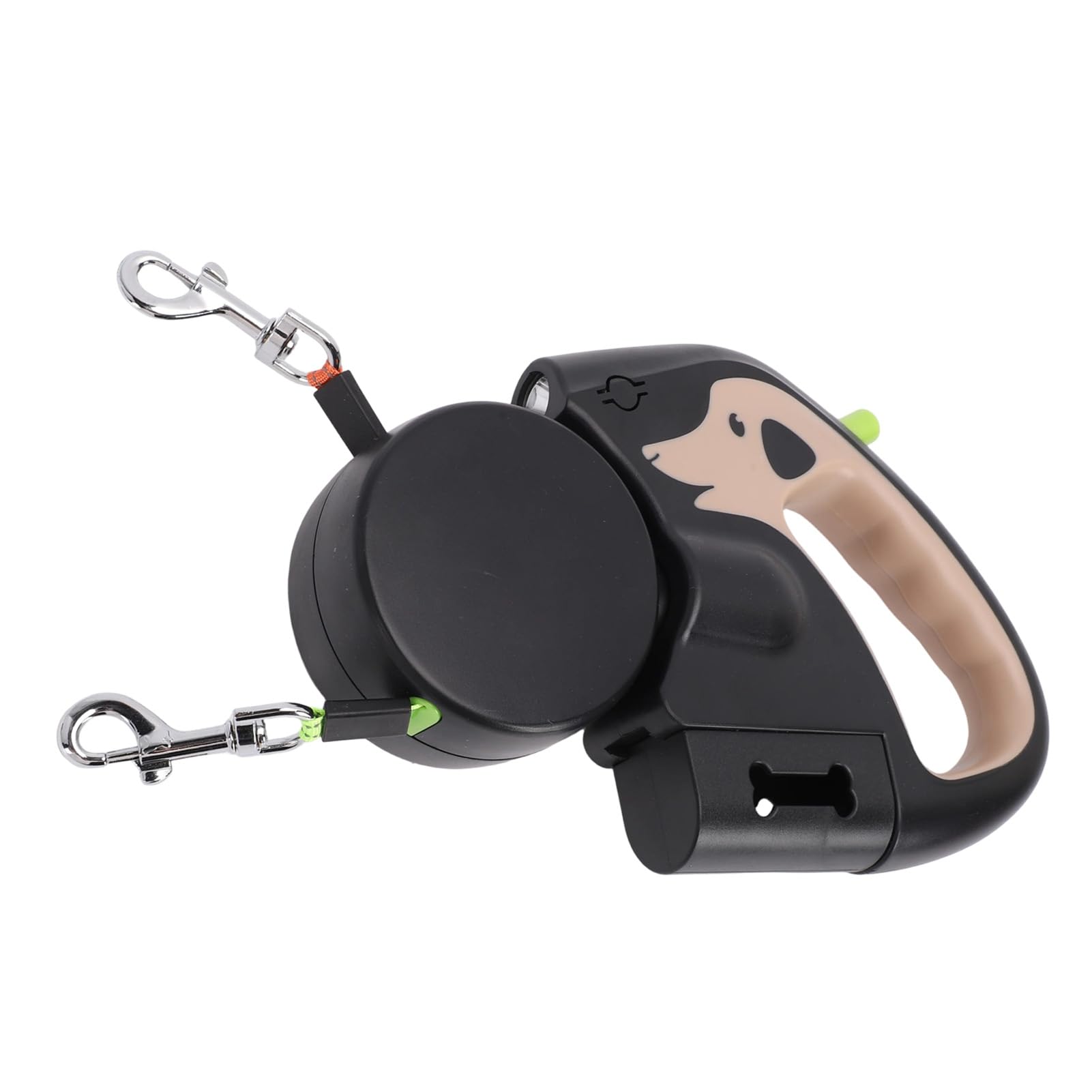Laisse Double Rétractable pour Chien, avec Conception Légère à Double Tête, pour 2 Chiens, Poignée Confortable, Matériau ABS, Taille Portable