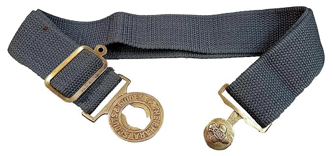 Boys' Scout Belt (Bharat Scout and Guide), Adjustable, Grey, Brass Buckle