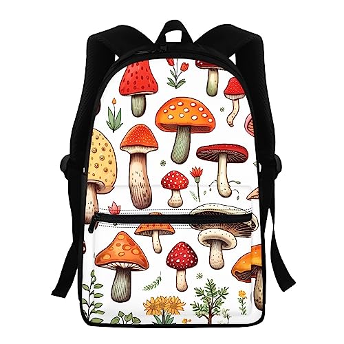 GLUDEAR Men Women Mushroom Flower Art Print Backpack Daypack for Outdoor Sport Travel Hiking Camping,Floral 6