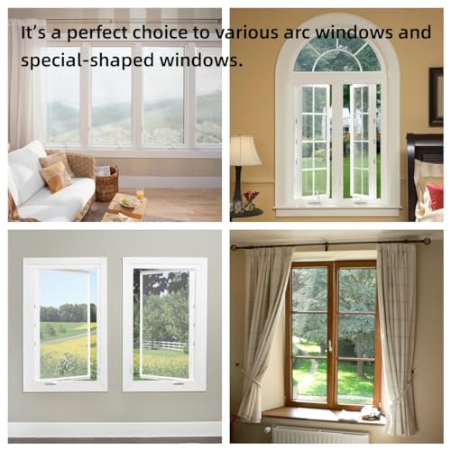 Goaycer Fliegengitter Fenster, 150 x 200 cm/Zuschneidbar, Insektenschutz Fenster ohne Bohren, Fliegennetz Fenster, Mückennetz Fenster (Weiß,1 Stück)