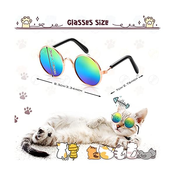 Mtlee 6 pieces wigs for dogs funny dog wig retro pet round sunglasses dog cosplay costumes accessories small dog headwear for holiday party decor - image 4
