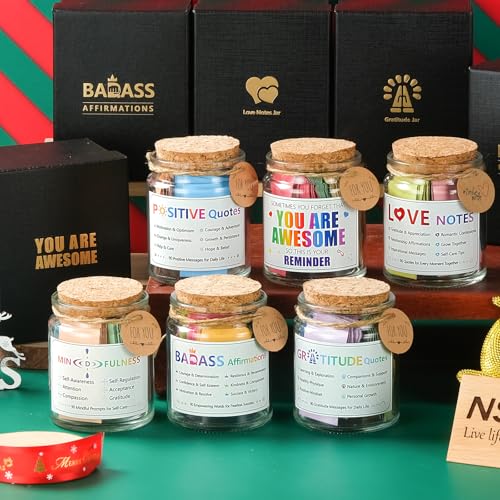 Mindfulness Jar Motivational and Inspirational Cards with 90 Daily Affirmations Anxiety Relief Relaxation Self Care Easter Gifts for Men Women Office Desk Accessories for Work - Image 6