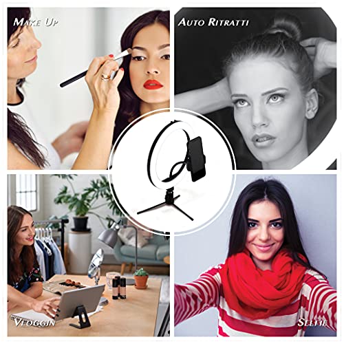 Selfie-Licht Tik Tok, LED-Ring, 10 Zoll (25,6 cm), Handy-Stativ, Ring-Licht, 3 Beleuchtungsmodi und 10 Helligkeit, Make… – Bild 5