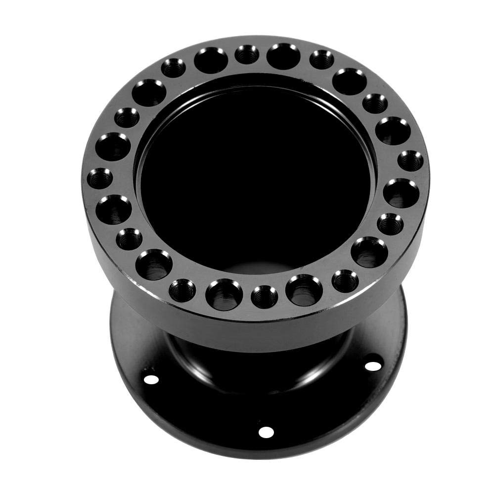 Nikou entretoise de moyeu de volant, entretoise de volant kit d'adaptateur universel de moyeu de volant d'espaceur en aluminium de 3 pouces(Noir)