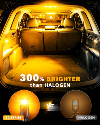 Image of Auxbeam 2026 B2 Series 194 LED Bulbs Amber 168 2825 T10 W5W Bulbs 10PCs