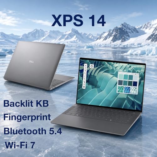 Image of Dell XPS 14 Premium Laptop DA14250, 14.5 inch 3.2K OLED Touchscreen Display, Intel Core Ultra 7 255H, 16GB LPDDR5X RAM, 4TB PCIe SSD, Backlit Keyboard, Fingerprint Reader, WiFi 7, Windows 11 Pro