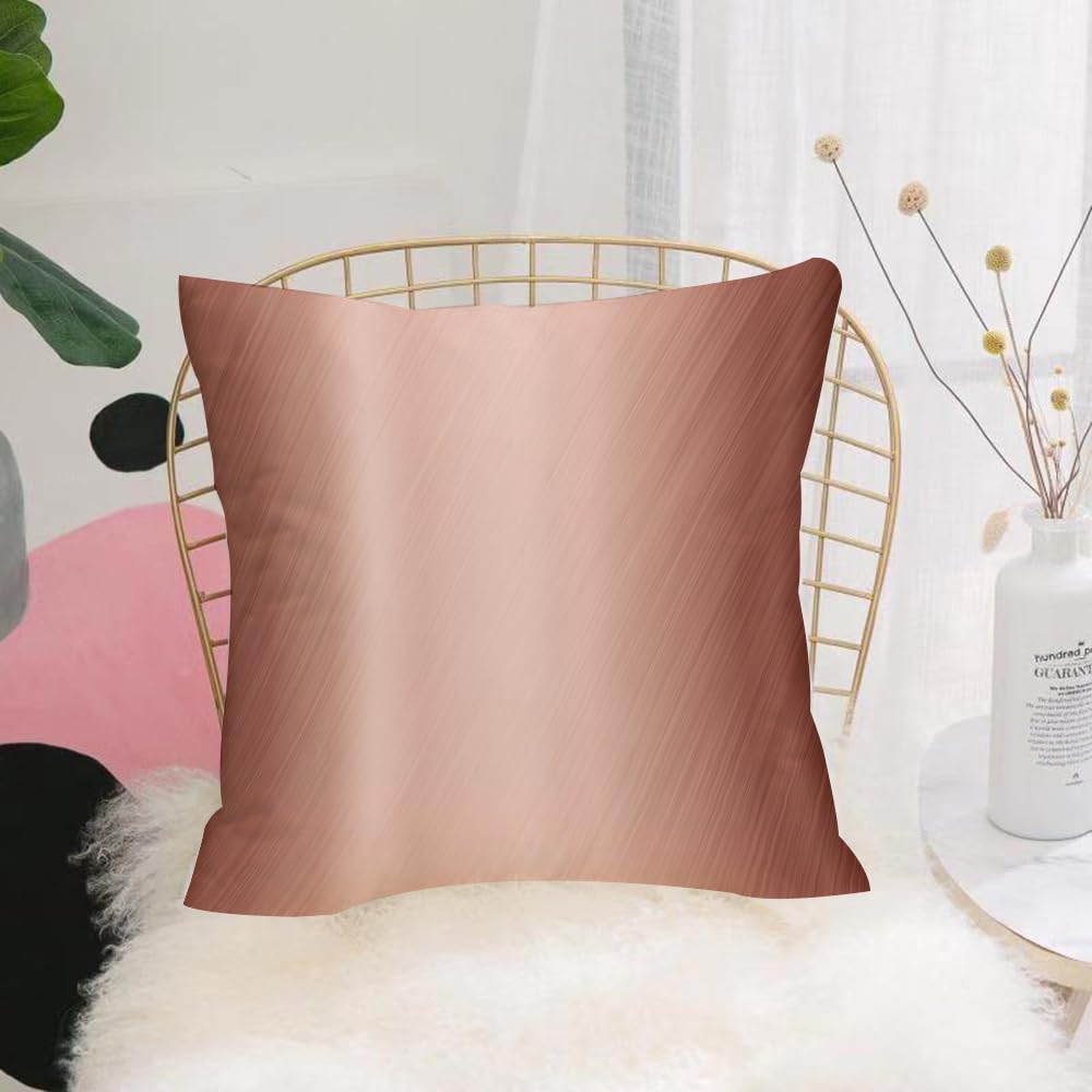 HYOSXW Cushion Cover,Throw Pillow Case Home Decorative for Living Room Bedroom Sofa Chair 16X16 Inch,Copper decor, abstract lines in smooth and smooth alloy with surf image,Pillowcase 40X40cm