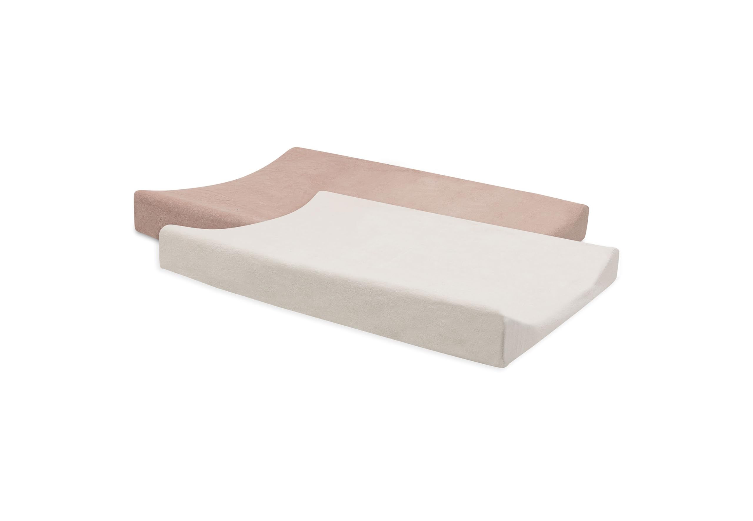 Jollein Terry Changing Mat Cover – Wild Rose/Ivory – 2-Pack – 50x70cm – 85% Cotton, 15% Polyester – Oeko-TEX Certified – Changing Pad Cover