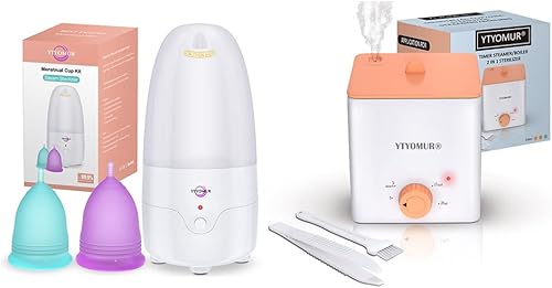 Esterilizador de copa menstrual, limpiador de discos menstruales y vaporizador de copa menstrual con 2 reutilizables