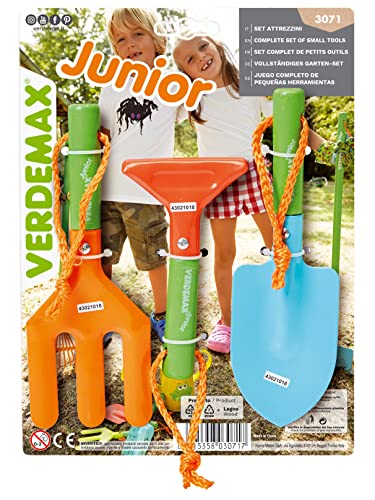 Verdemax 3071 Outils de Jardin à Manche Court pour Enfant (Lot de 3)