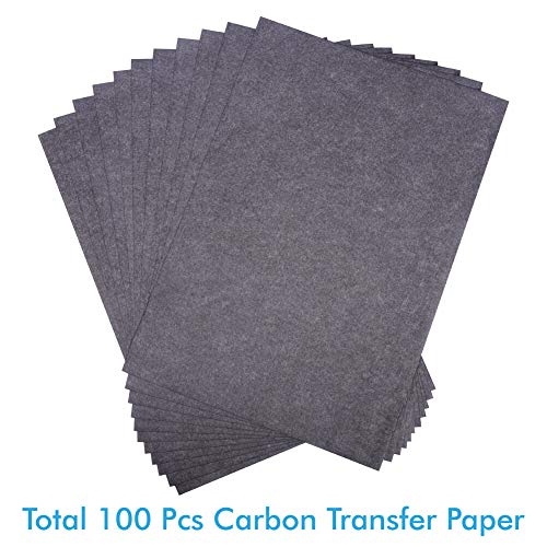 Image of selizo 100 Sheets Black Carbon Transfer Tracing Paper for Wood, Paper, Canvas and Other Art Surfaces (9 x 13 Inches) (Pack of 2)