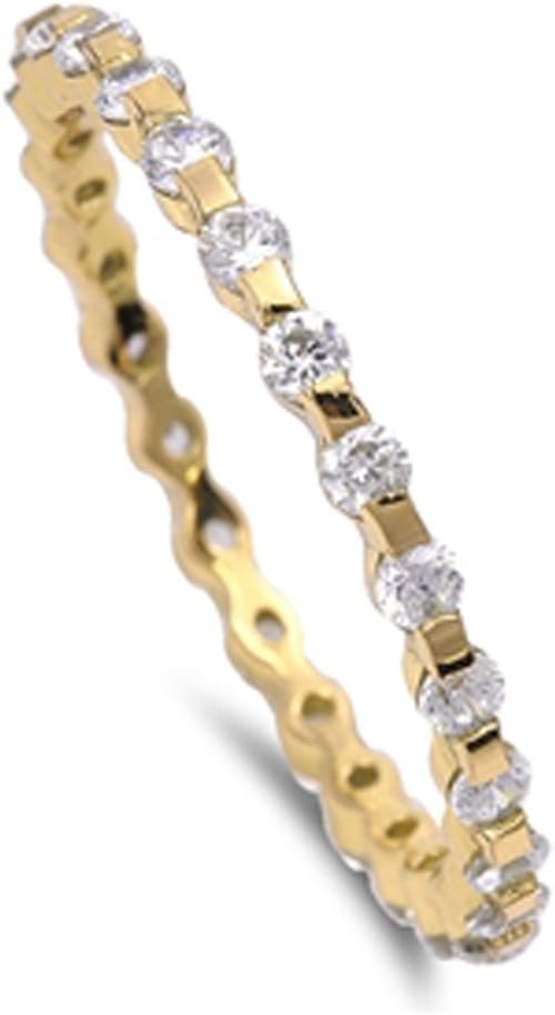 CHOOSE YOUR COLOR Sterling Silver Eternity Ring
