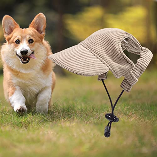 Colcolo Hunde-Schirmmütze, Haustier-Sporthut und Verstellbarer Riemen, Sommer-Reisehut, modische Hunde-Sonnenhut, Haustier-Outdoor-Kappen für kleine Hunde, Khaki XS