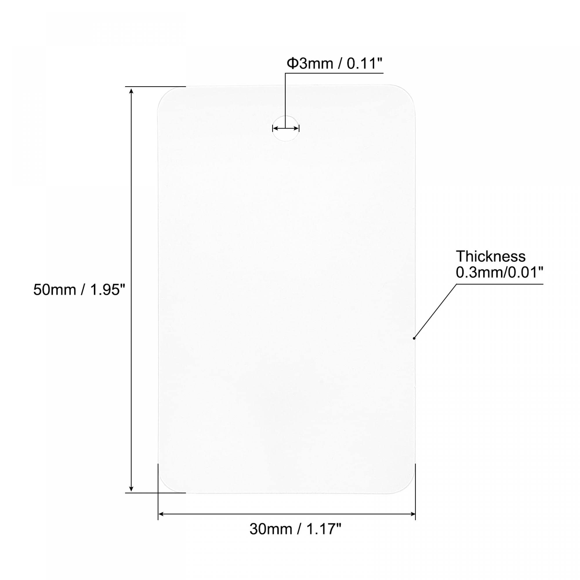 50 Etiquetas De Plástico PVC Impermeables (40x60 Mm) - Para Identificación De Productos, Envíos O Marcado, Con Agujero Para Colgar