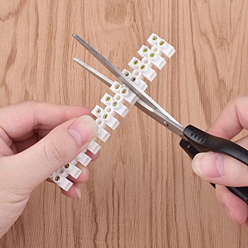ERKOON 10/20 Pack Terminal Block, 12-Position Dual Row Terminal Strip Screw Terminal Electric Barrier Block for Small Home Projects and Electrical 10Amp 360V (20) - Thumbnail 6
