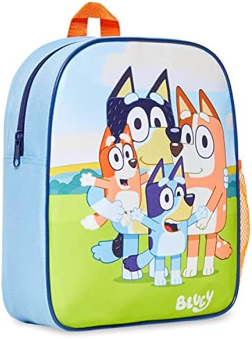 Mochila Escolar Bluey 4 Piezas - Incluye Mochila, Bolsa De Almuerzo, Botella Y Estuche, Para Niños A Partir De 2 Años, Diseño Divertido