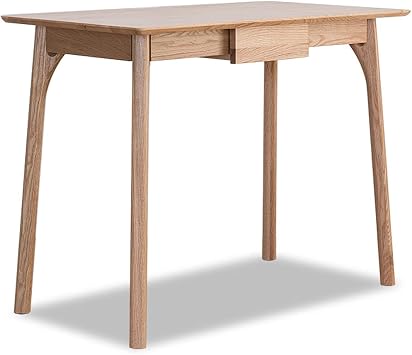 Computer Desk 0.8m 1.0m 1.2m Wood Desk Home PC Laptop Desk Simple Studying Writing Desk with Drawers and Silent Non-slip Foot Pad Home Office Desk Color Natural, Size 0.8 meters