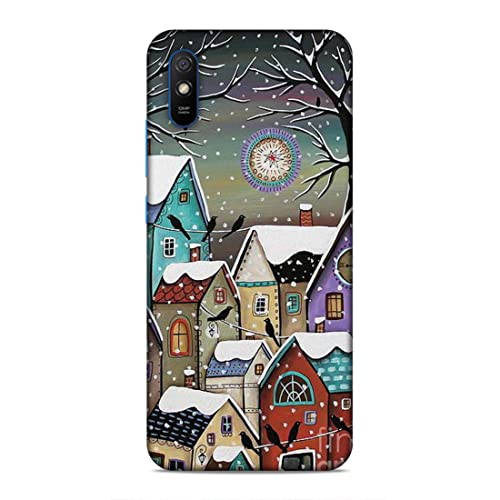 Image of Printed Mobile Back Hard Case Cover for Xiaomi Redmi 9A / Xiaomi Redmi 9i | Snowfall, Houses, Animated, Home Sweet Home -2186