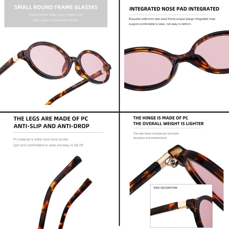 Image of Mastyle Small Round Frame Sunglasses for Men & Women | Premium PC Material | Integrated Nose Support | Lightweight & Comfortable | Elegant & Fashionable
