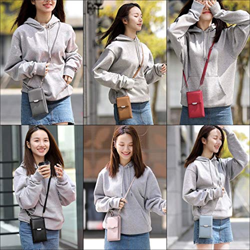 itchoate Bolsa tipo carteira feminina bolsa de ombro bolsa de couro PU moeda bolsa para celular mini