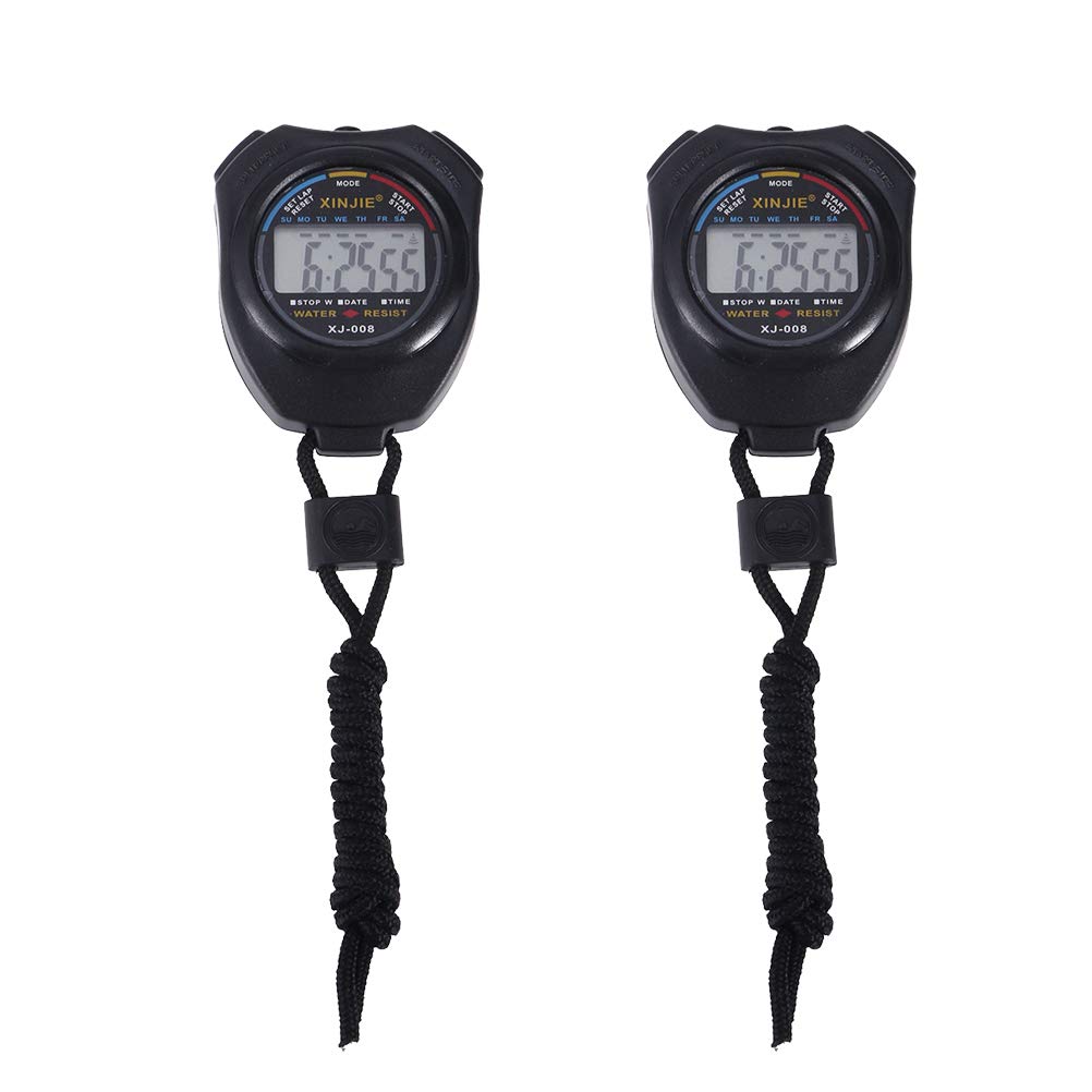 Digital Timer 2Pc Professional Chronograph Digital Timer Stopwatch Professional Handheld Digital Stopwatch Running Chronograph Counter with Strap-image-44