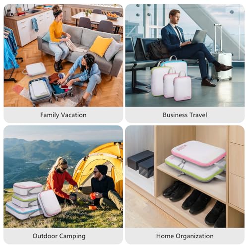 Mossio Compression Cubes,Mossio 4 Piece Expandable Packing Organizers Must Haves Travel Accessories White thumb #6