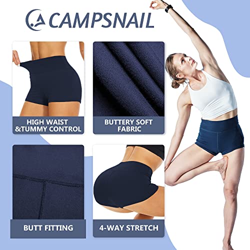 CAMPSNAIL Short feminino para treino de motociclista – 7,6 cm/12,7 cm/20,3 cm de cintura alta, contr