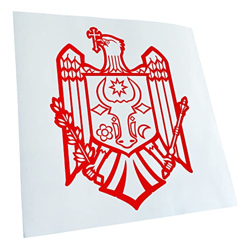 Kiwistar - Autocollant - blason Moldavie - 40x32cm - rouge - G40 - Pour voitures, vélos, véhicules, motos, cyclomoteurs, tuning, vitres arrière