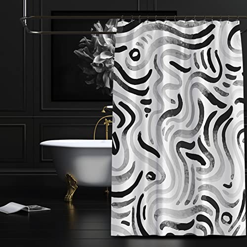 Rideau de douche abstrait noir KnSam pour une ambiance moderne et design