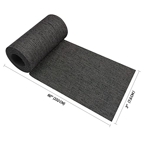 Image of King Mountain Premium Linen Fabric Iron-on Repair Patch, Inside&Outside Fabric Repair Patch, 3 inchx60 inch with Backing Glue Linen Repair Decorative Patch kit (Linen-3 inchx60 inch, Dark Grey)