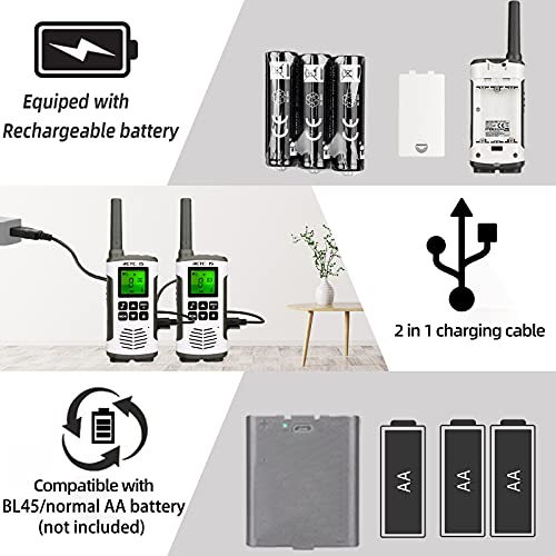 Retevis RT45 Walkie Talkie PMR446 Licentievrij 16 Kanalen VOX Dubbele Kracht Portofoons Zaklamp oplaadbaar Walkie Talkie… - Image 3