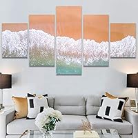 SIGNWIN 5 Panel Canvas Wall Art Modern Art Aerial Expressive Global Landscape Mountain Multicolor Photography for Home Decorations Ready to Hang - 60