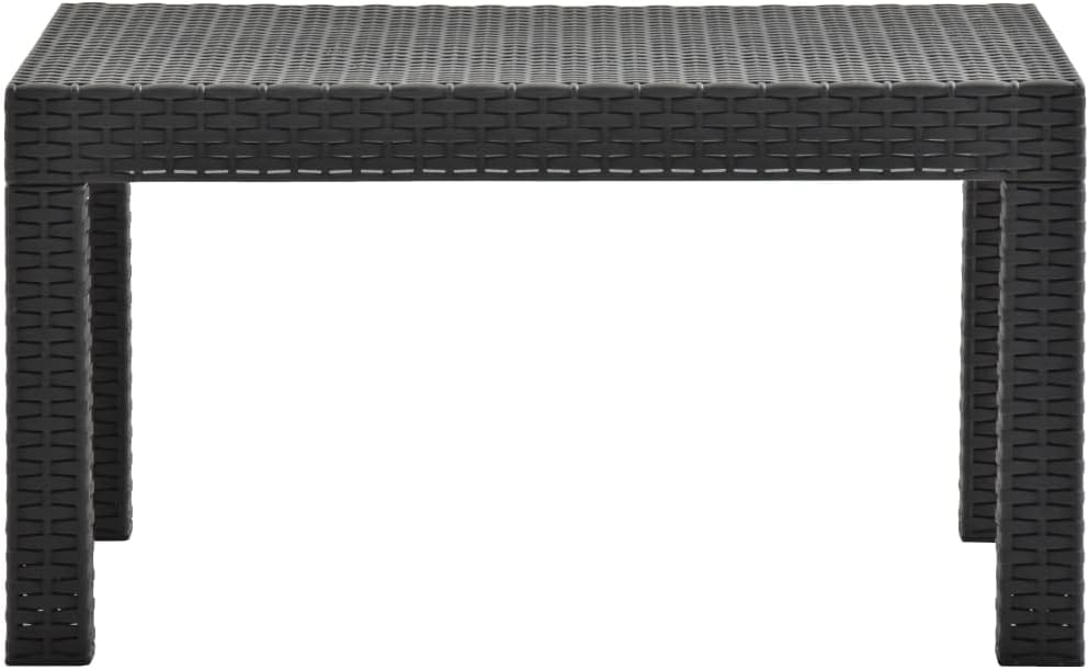 Patio Table,Porch Side Table,Balcony Desk,Outdoor Dining Table,Outside Tables for Yard,for Patio, Garden and Deck,Anthracite 22.8"x22.8"x16.1" PP Rattan