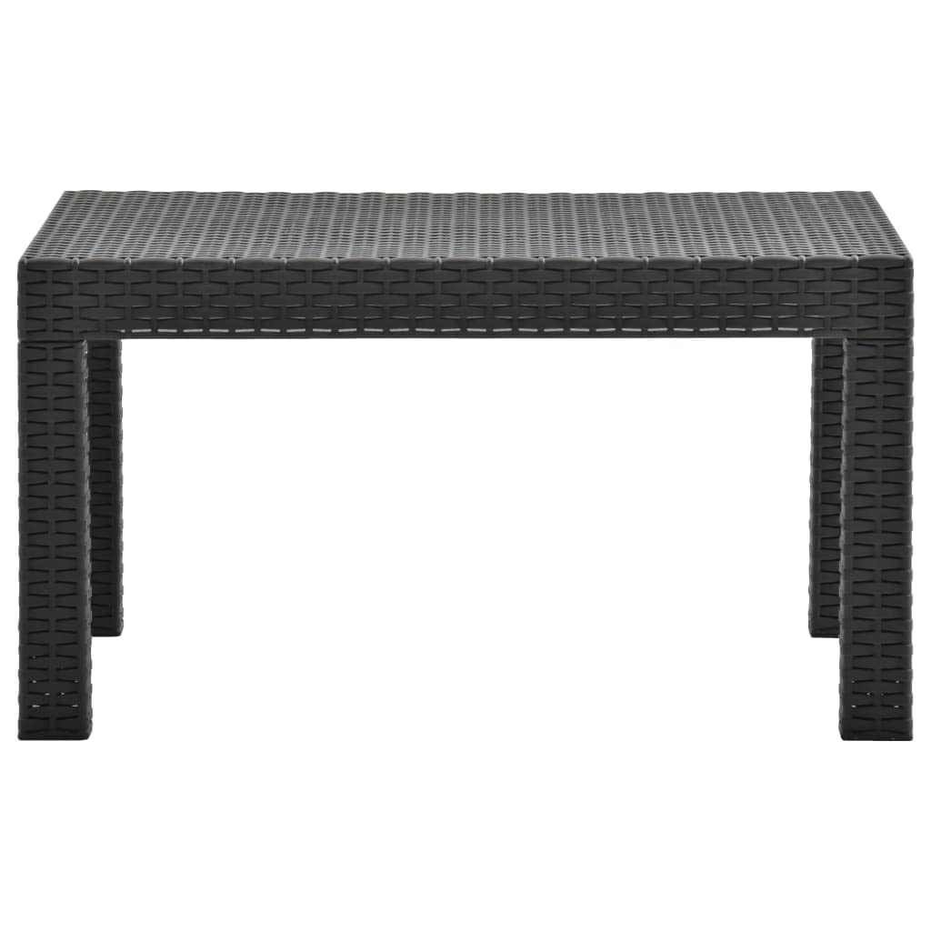 vidaXL Table de Jardin Meuble de Patio Table de Terrasse Table d'Extérieur Meuble de Jardin Arrière-Cour Balcon Anthracite 58x58x41 cm PP Rotin
