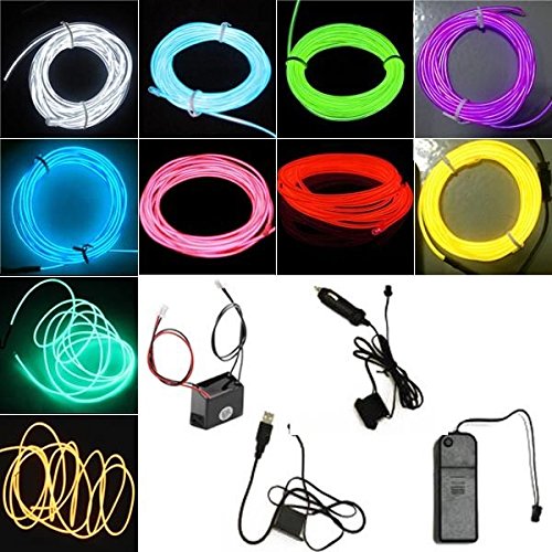 Generic Driver Inverter : Yellow : 10ft : Neon LED Light Glow EL Wire Strip Rope Tube Car Dance Party Decor&Controller