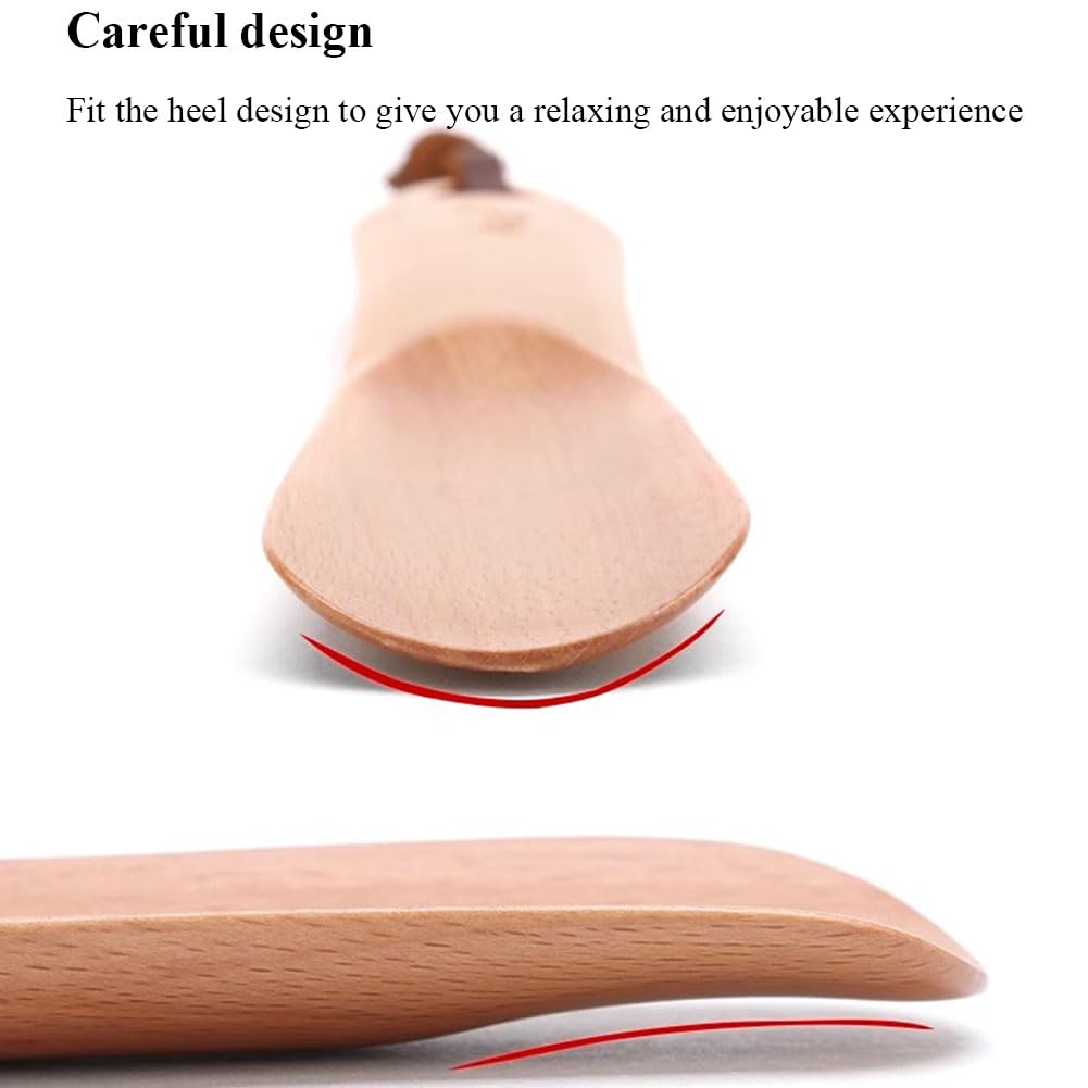 Drewniany róg do butów do łatwego noszenia butów, wiszący design, przyjazne w podróży narzędzie pomocnicze dla nastolatków i seniorów, długość 24 cm