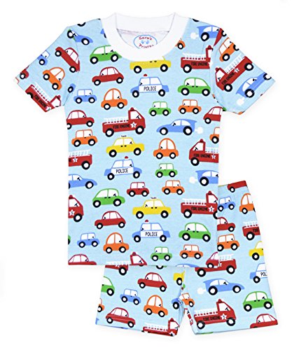 Sara's Prints Boys' Soft All Cotton Fitted Short Pajama Set