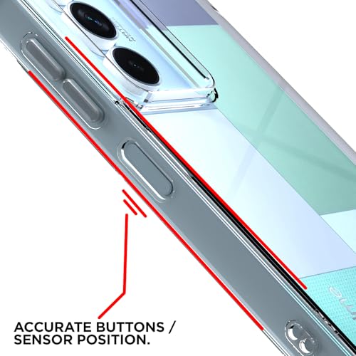 Image of Amazon Basics Back Cover for Realme P4 Lite 5G PC + TPU Clear Transparent Raised Edges Shockproof Protective Phone Bumper Case (Transparent)