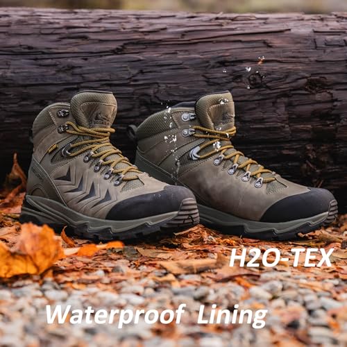 Men's Waterproof Hiking Boots, 6 Inch Slip Resistant Light Weight Outdoor Boots3
