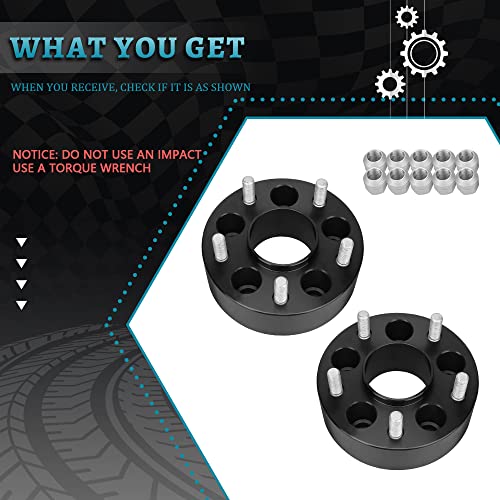 IRONTEK 2in 6x135mm Wheel Spacers (87.1mm Hub Bore, 14x1.5 Studs) 6x135mm to 6x135mm Hubcentric Wheel Spacers Adapter for Ford 15-22 F-150/Expedition, for Lincoln 15-22 Navigator 2PCS by IRONTEK - Used condition - Image 2