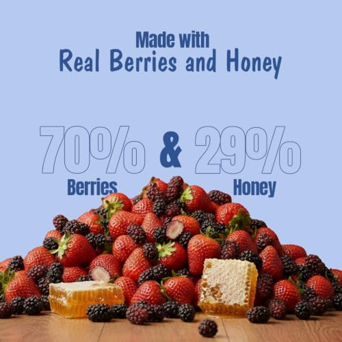 Image of Eatopia Sugar Free Mixed Berry Honey Jam | 100% Pure & Natural | Healthy Jam for Kids & Adults | 70% Real Fruit Berries | No Added Flavours & Preservatives | Sweetness from Real Fruits & Honey | Pack of 1 | 240g