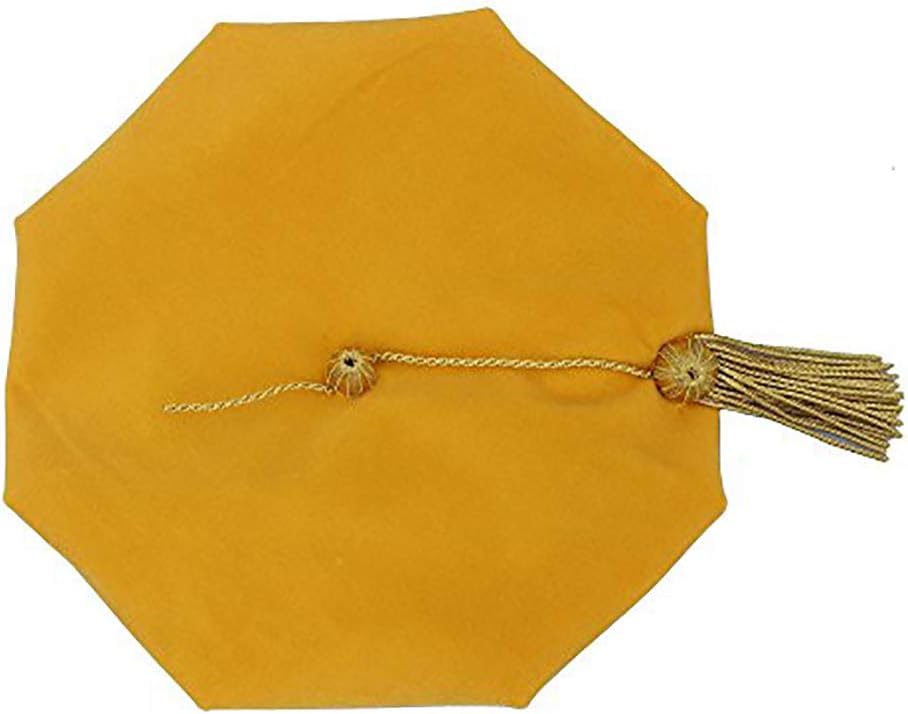 GraduationService Doctoral Graduation Tam 8 Sides Doctorate Cap PhD Blue/Black Velvet with Gold Bullion Tassel