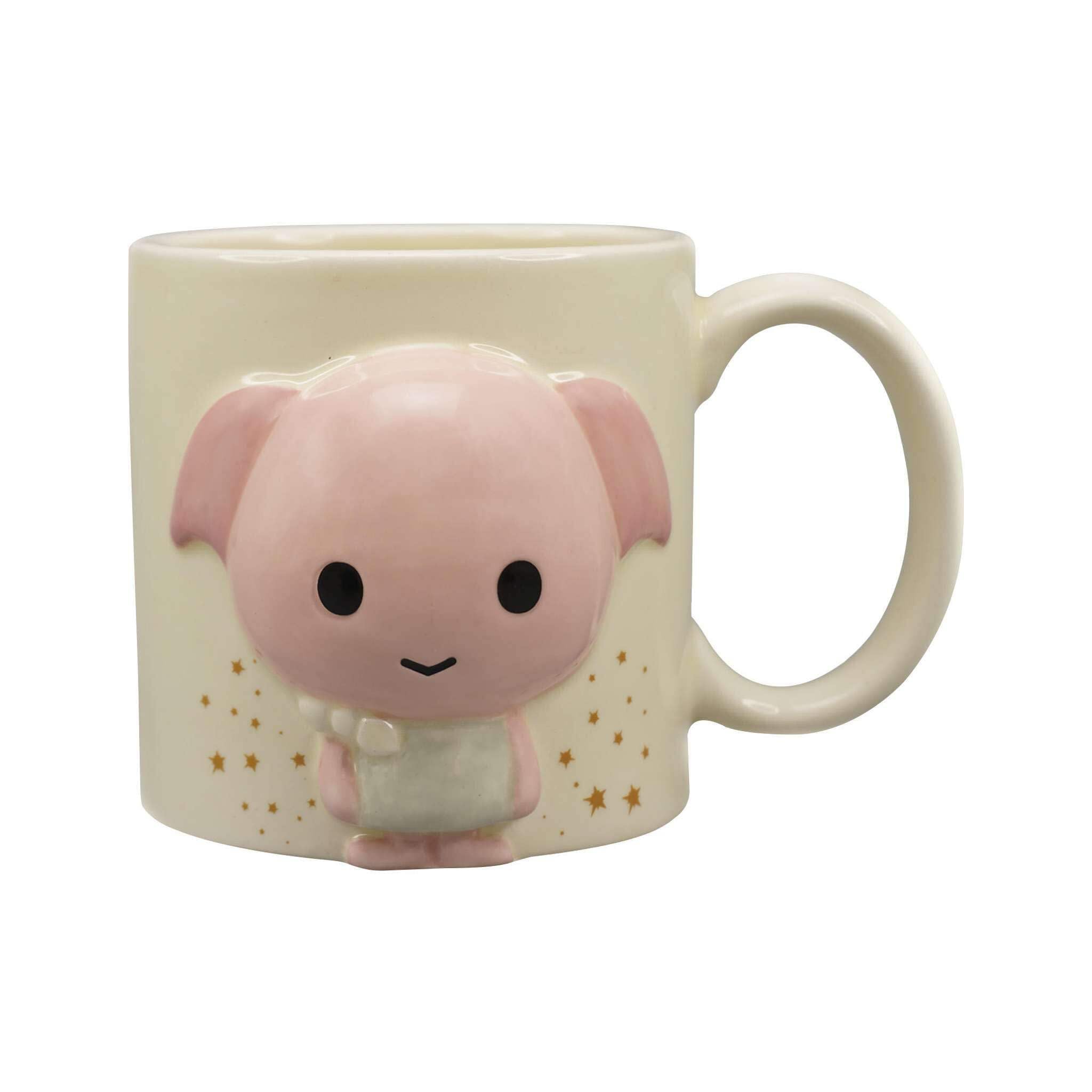 Harry Potter Multicolour Half Moon Bay Dobby | Moulded Dobby Kawaii Ceramic Work 350Ml Mug | Official Merchandise | Office Gifts