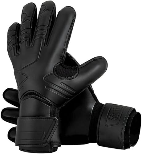 Pro Black - Guantes de portero de fútbol para niños y adultos, con protector de dedos (6)