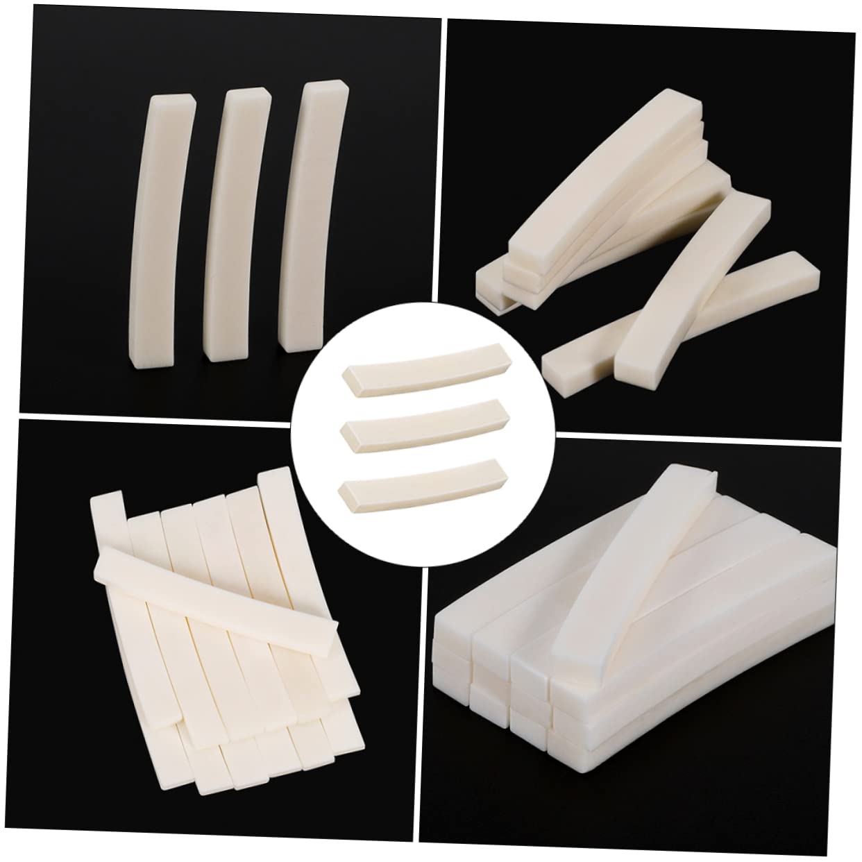 Garneck 3pcs Guitar String Nuts Acoustic Guitar Bone Nut Replacement Accessories