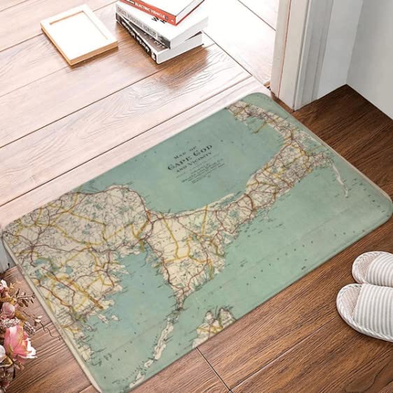 SMILEFUNCape Cod Map Doormat Carpet Mat Rug Anti-slip Floor Decor Bath Kitchen Living Room Decontamination and oil removal